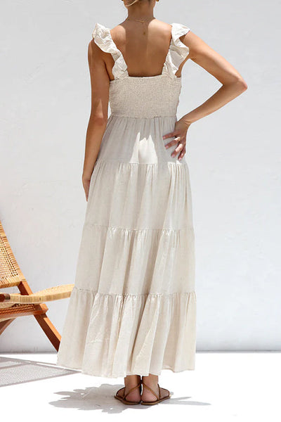 Emma - V-Neck Linen Maxi Dress