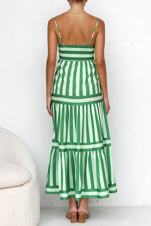 Dana | Spaghetti Strap Striped Maxi Dress