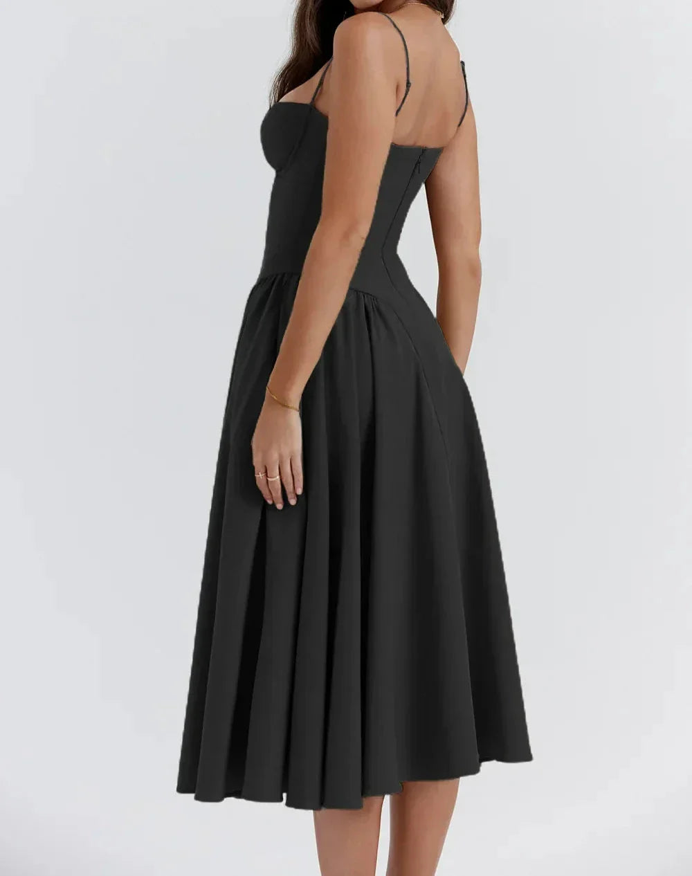 Carolyn - Sleeveless Corset Midi Dress