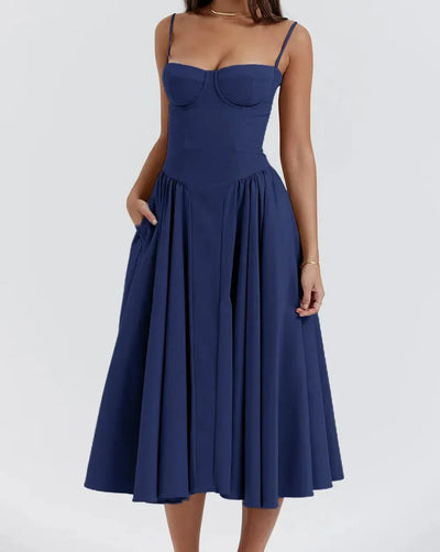 Carolyn - Sleeveless Corset Midi Dress