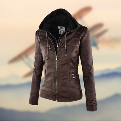 Jennifer™ Hooded Leather Jacket