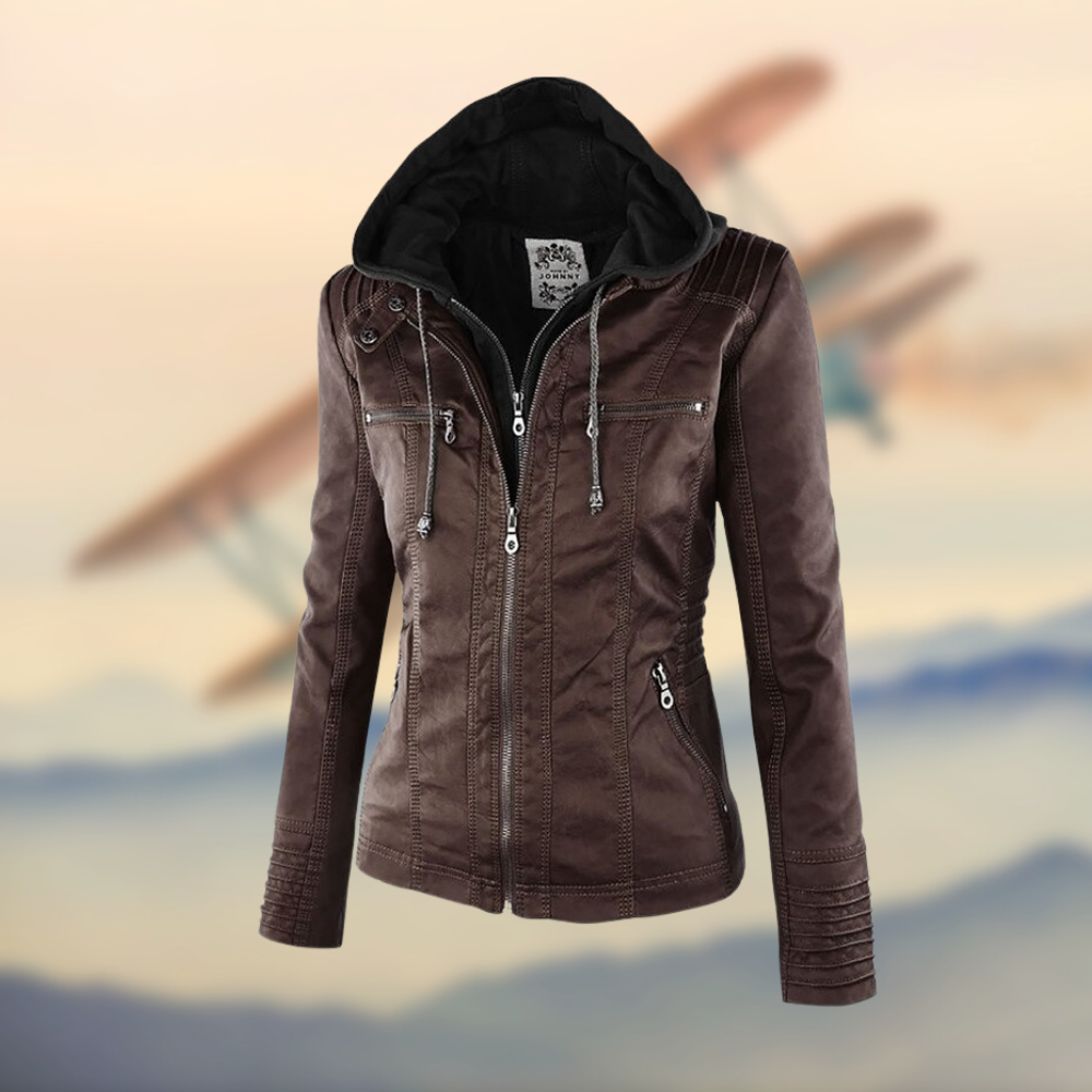 Jennifer - Hooded Leather Jacket