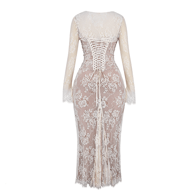 Clara - Vintage Lace Maxi Dress