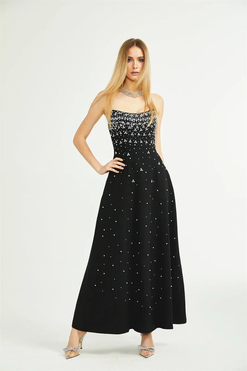 Issoria - Black Embellished Maxi Dress