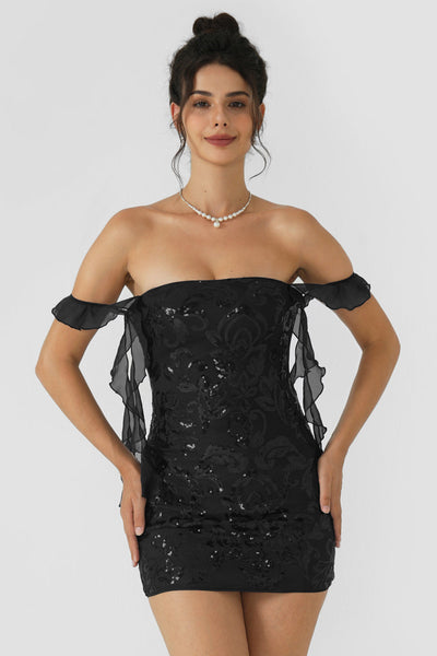 Aoife - Sequin Off-Shoulder Mini Dress