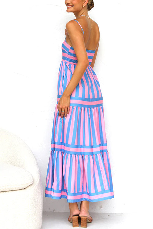 Dana | Spaghetti Strap Striped Maxi Dress