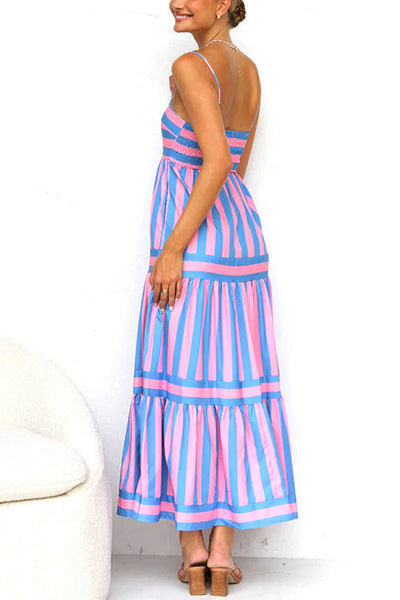 Dana | Spaghetti Strap Striped Maxi Dress