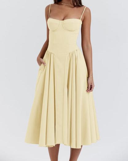 Carolyn - Sleeveless Corset Midi Dress