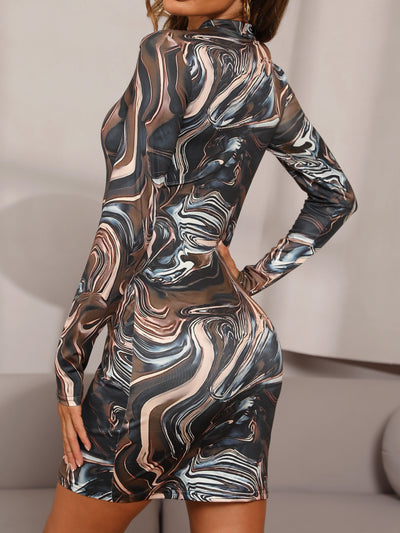 Lacey - Abstract Ripple Print Dress