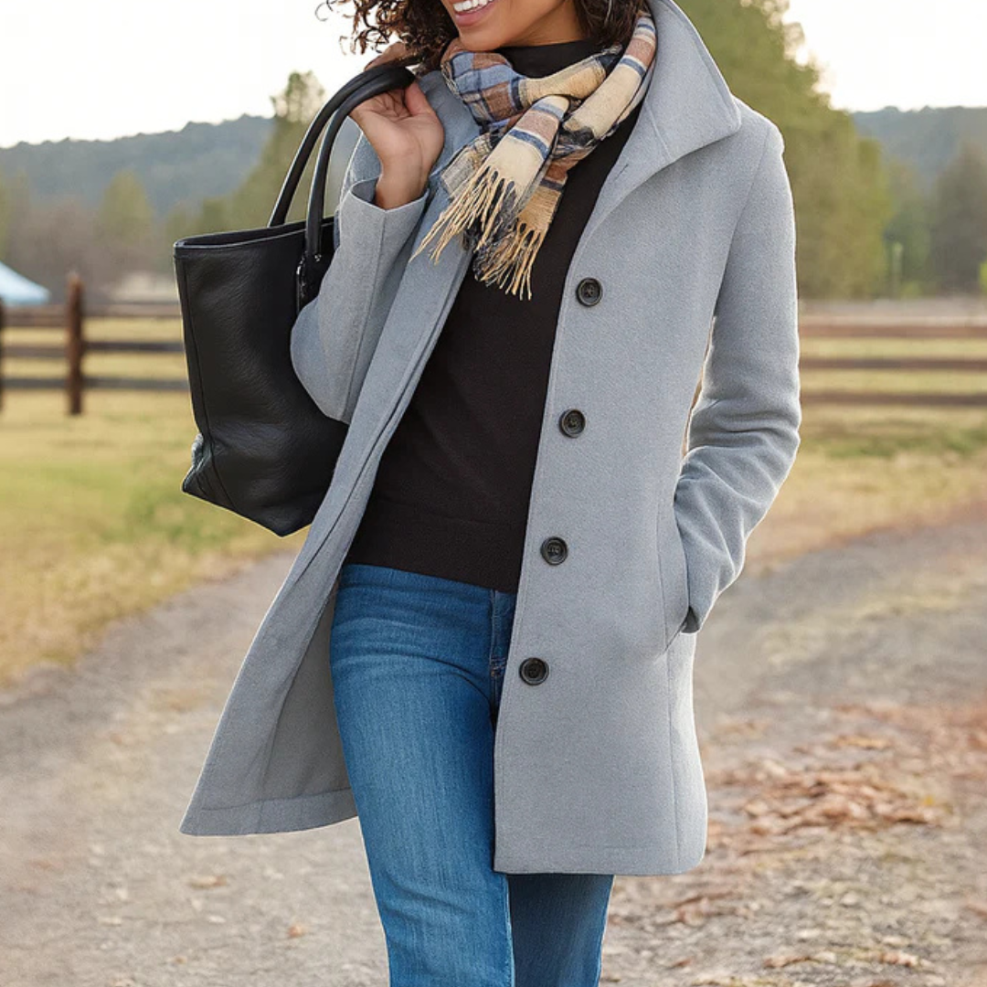 Elaine – Timeless Elegance Button Coat