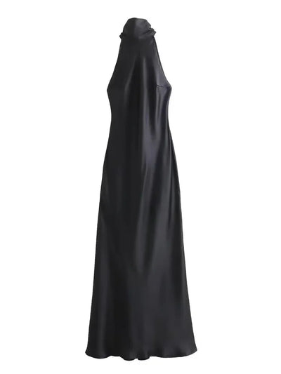 Celia - Foridol Halter Satin Dress