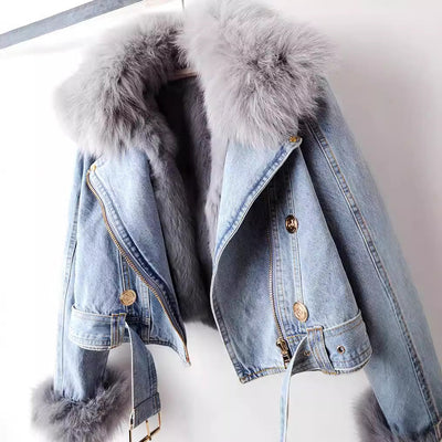 Eleanor - Fur-Lining Denim Jacket