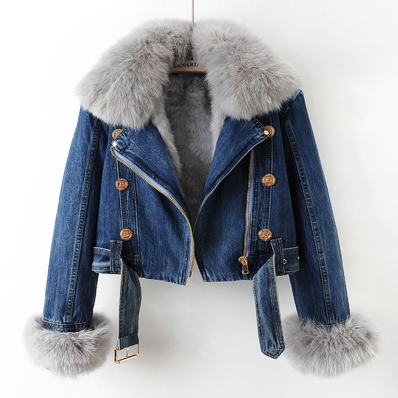 Eleanor - Fur-Lining Denim Jacket