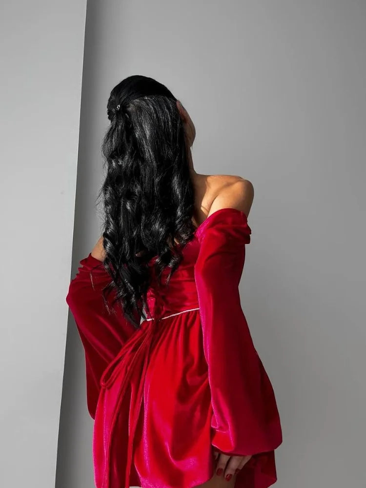 Aisha - Velvet Strapless Party Dress