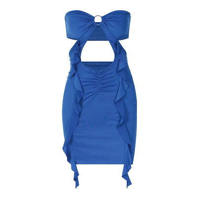 Evelyn - Strapeless Blue Mini Dress