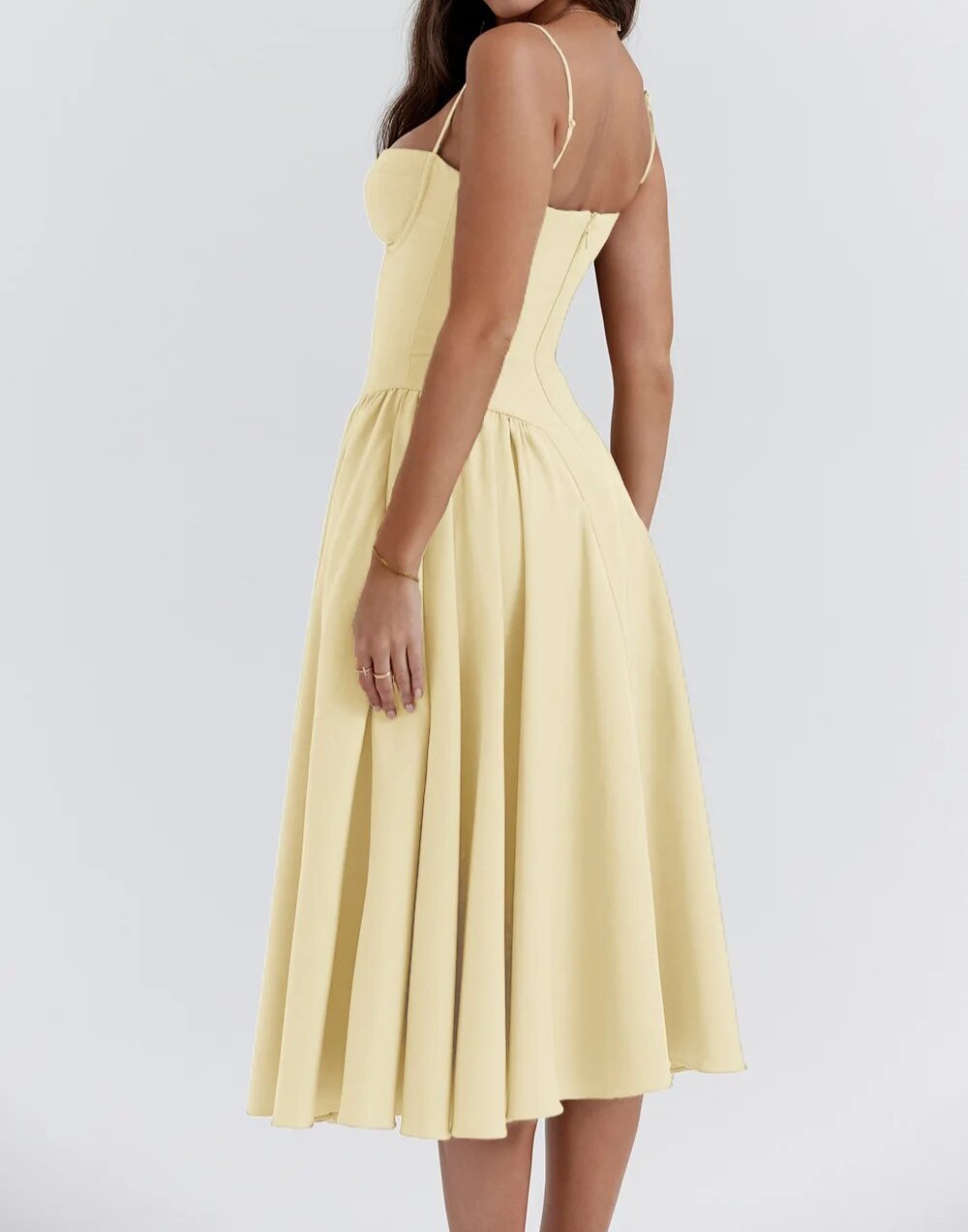 Carolyn - Sleeveless Corset Midi Dress