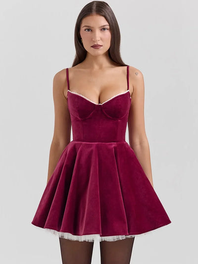 Julia -  Corset Flare Mini Dress