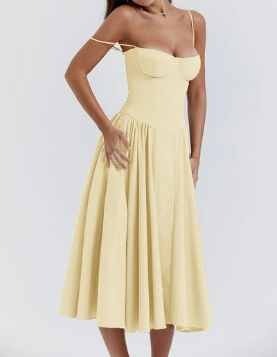 Carolyn - Sleeveless Corset Midi Dress