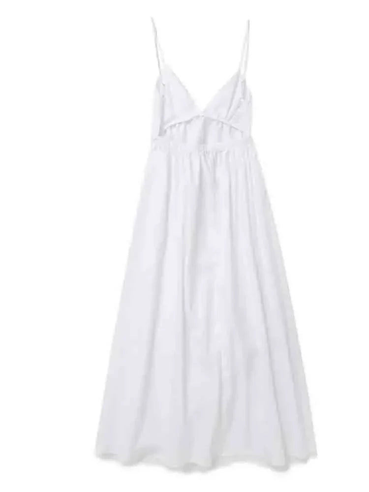 Larissa - White Holiday Midi Dress