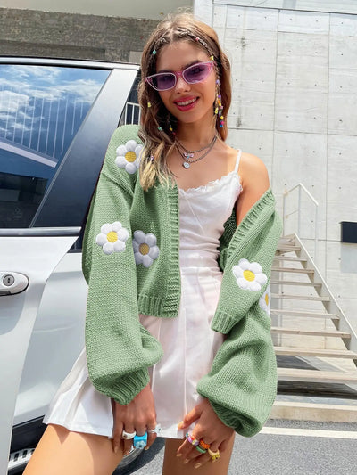 Camila - Floral Embroidered Cardigan