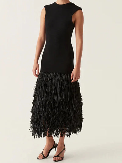 Cora - Chic Spliced Knitted Long Dress