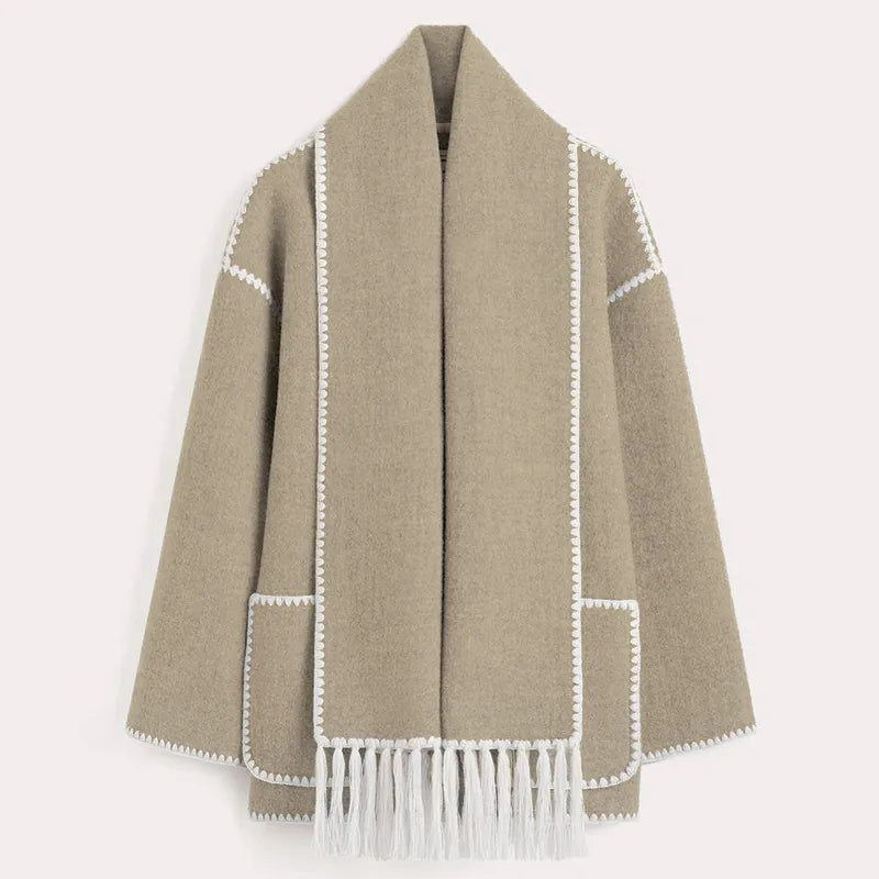 Elena - Fringe Scarf Jacket