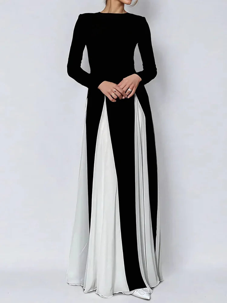 Astraea - Black White Maxi Dress