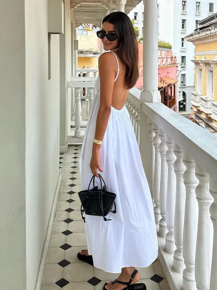 Larissa - White Holiday Midi Dress