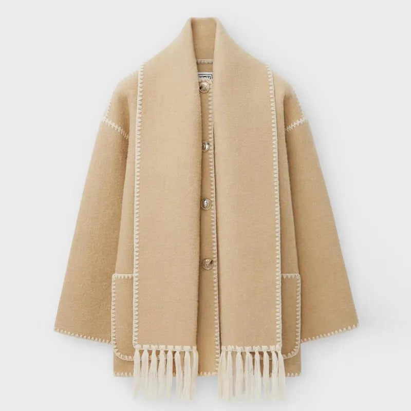 Elena - Fringe Scarf Jacket