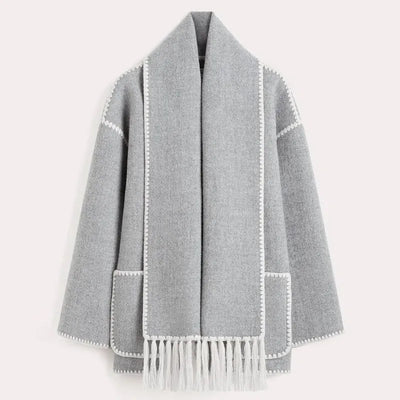 Elena - Fringe Scarf Jacket