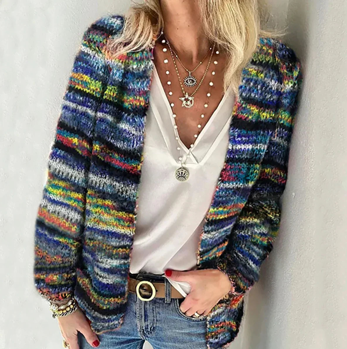 KAREN - WOMEN'S COLORFUL CARDIGAN