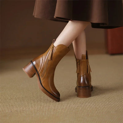 LAURA - LEATHER ANKLE BOOTS