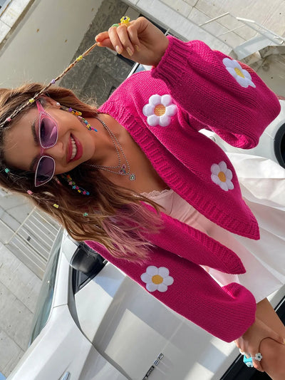 Camila - Floral Embroidered Cardigan