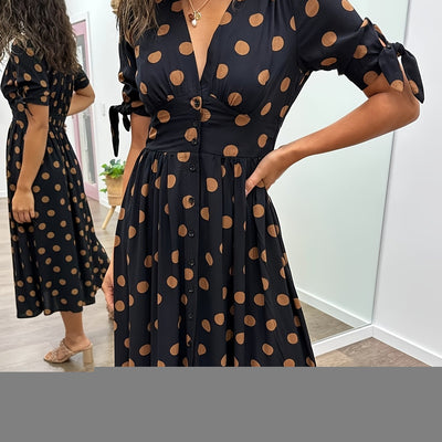 Nipa - Polka Dot V-Neck Dress