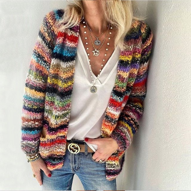 KAREN - WOMEN'S COLORFUL CARDIGAN