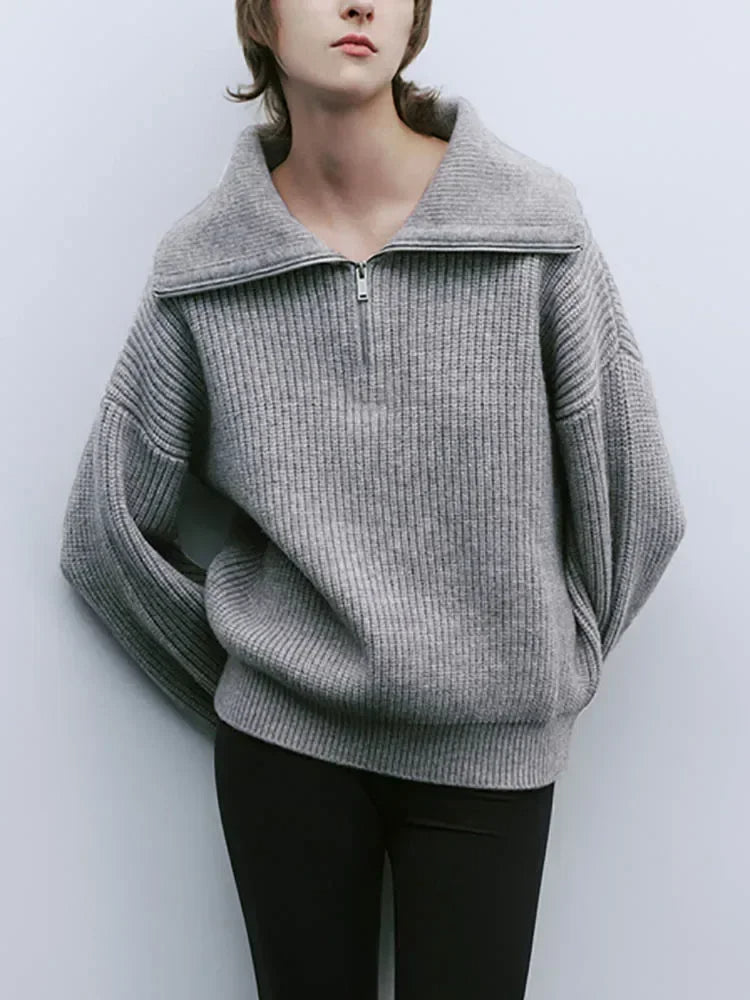 ANN - CASHMERE SWEATER WITH ZIPPER