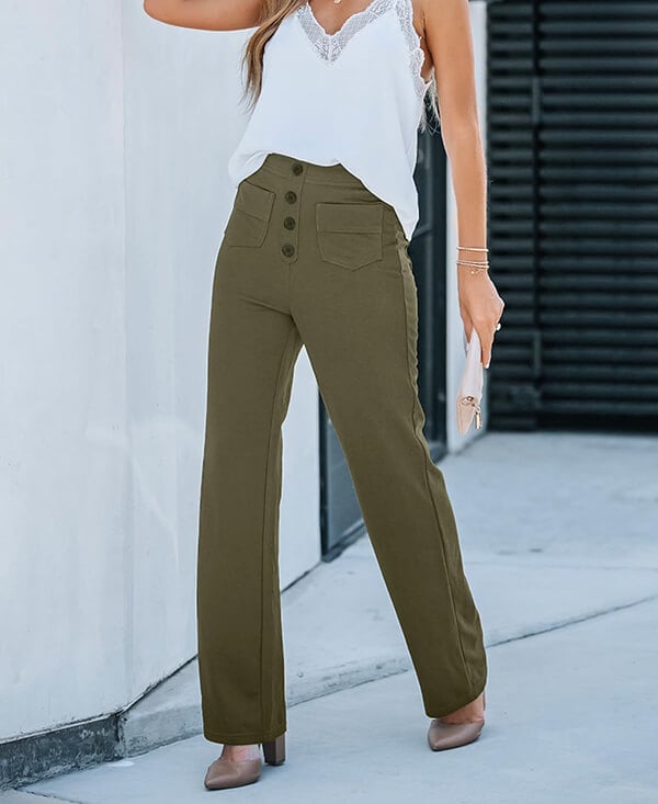 Aria™ | High-waisted Elastic Trousers