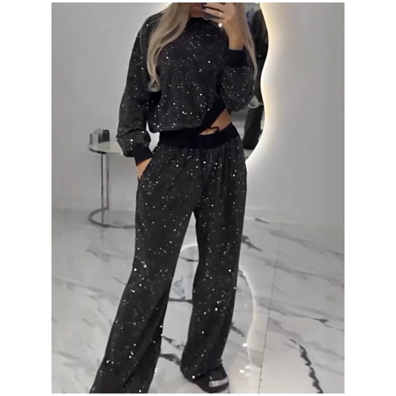 Brenda - Sequin Top & Wide Pants